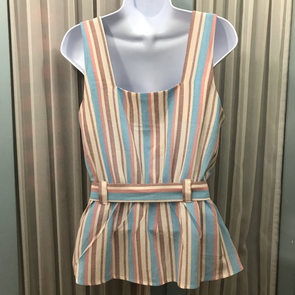 BNWT Long Tie Waist Sleeveless Top with Pockets - Picture 3 of 7
